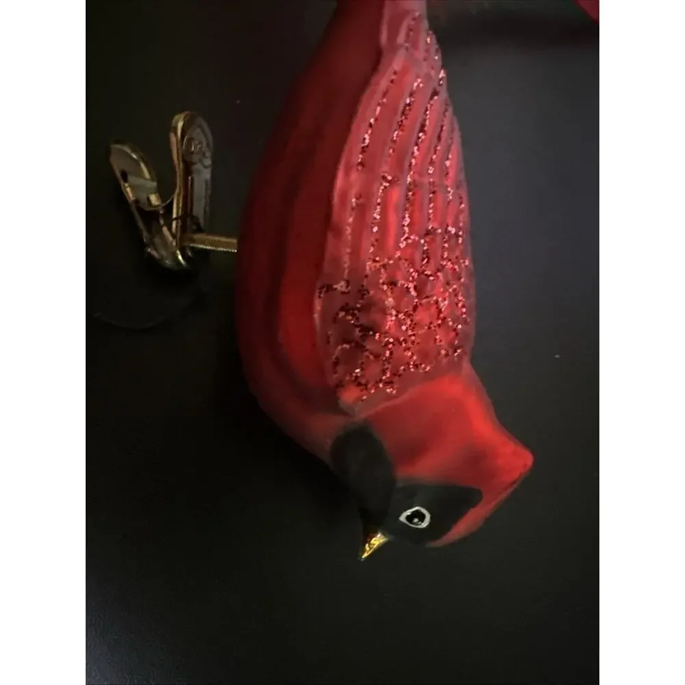Old World Christmas Pheasant Cardinal Lot Ornament With Clip Vintage W Box